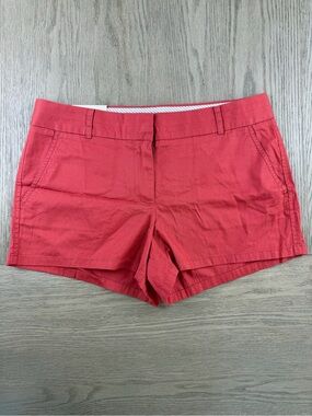 J.Crew Size 8 City Fit Chino Shorts Ore Burnt Orange Red 3" Inseam NWT